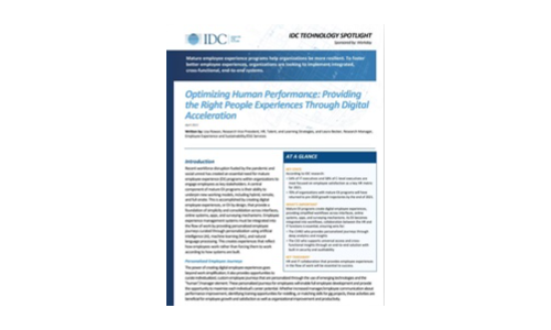 IDC Tech Spotlight on Employee Experience