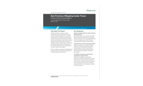 Proofpoint Included in 2021 Forrester Report on Best Practices: Mitigating Insider Threats